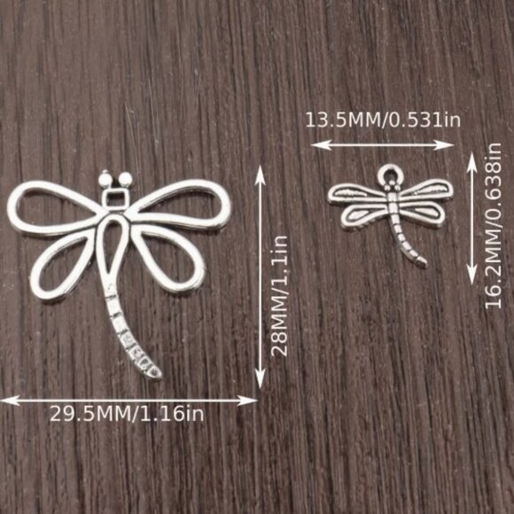 Dragonfly Pendants - Randomly Mixed Texture 23pcs Alloy Material - Picture 2 of 2